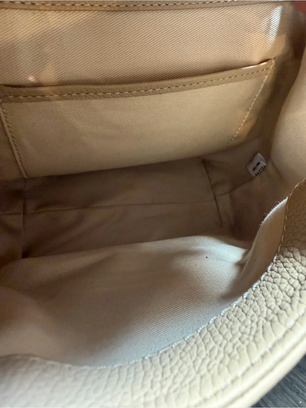 Polene numero Beige Suede & Leather Mini Shoulder Bag